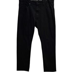 American Rag Mens Black 5 Pocket Beltloop Crinkle Hip Slim Fit Jeans Sz 38 x 30